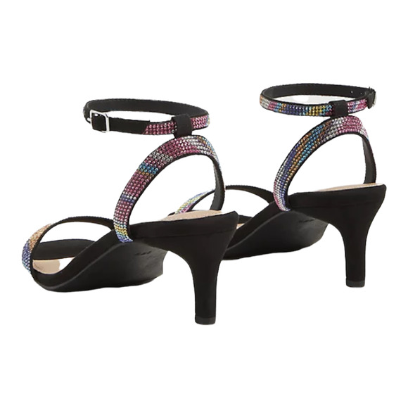 Torrid NWT Embellished Kitten Heel Faux Suede Black (WW) Size 6 Rainbow - Picture 3 of 7